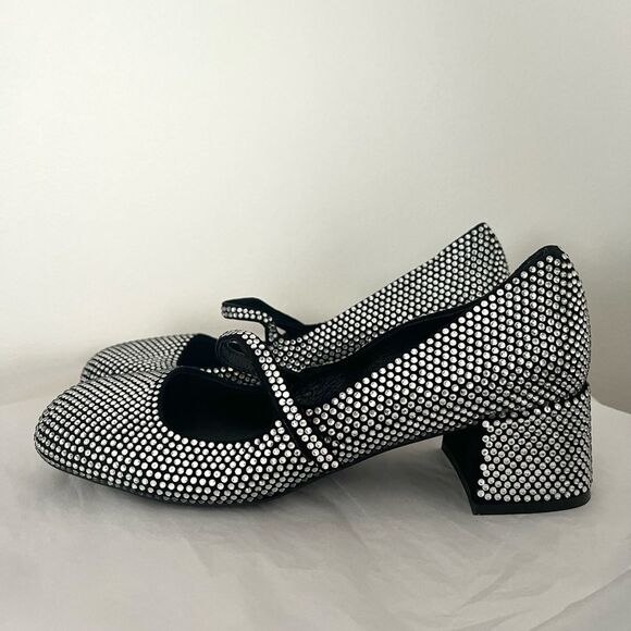 Jeffrey Campbell Rhinestone Covered Mary Jane Block Heels Size 7 NWOB - Picture 5 of 11